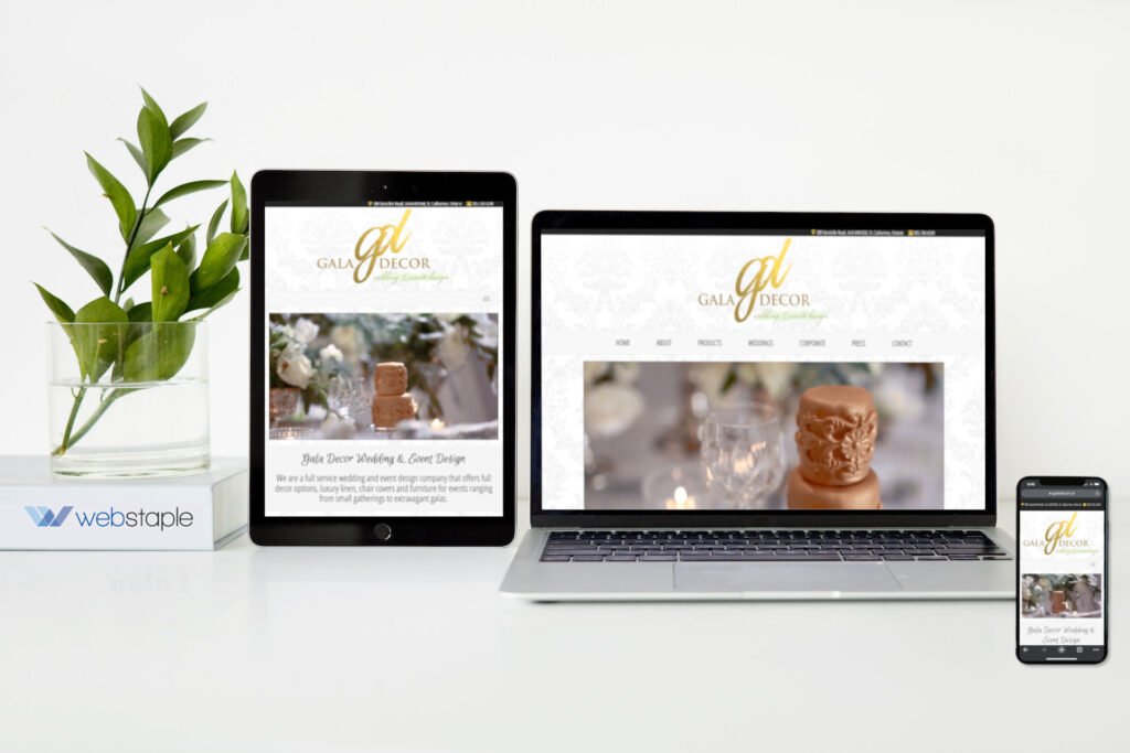 Gala Decor Wedding & Events - Wedding & Event Product Rentals Web Design - Webstaple Web Design