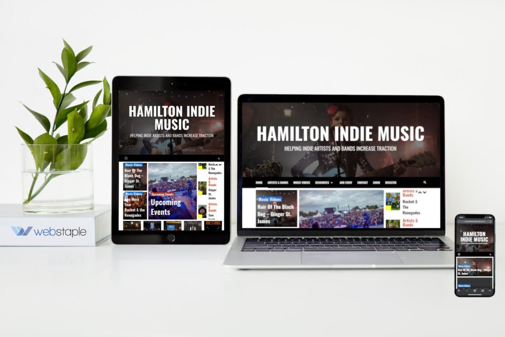 Hamilton Indie Music - Artists Website Design - Webstaple Web Design