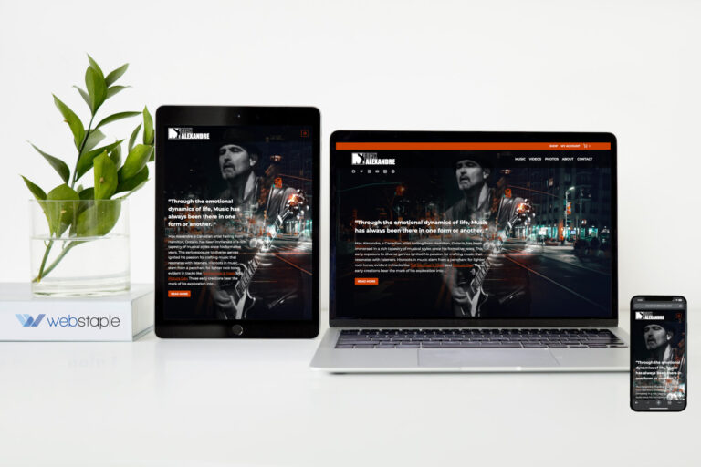 Max Alexandre Music - Music Artist Website Design - Webstaple Web Design